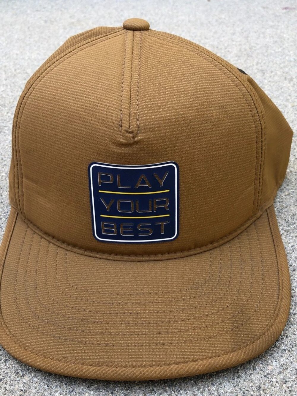 PING Play Your Best Snapback Hat 110 One Ten Brown Moisture Wicking Cap Golf